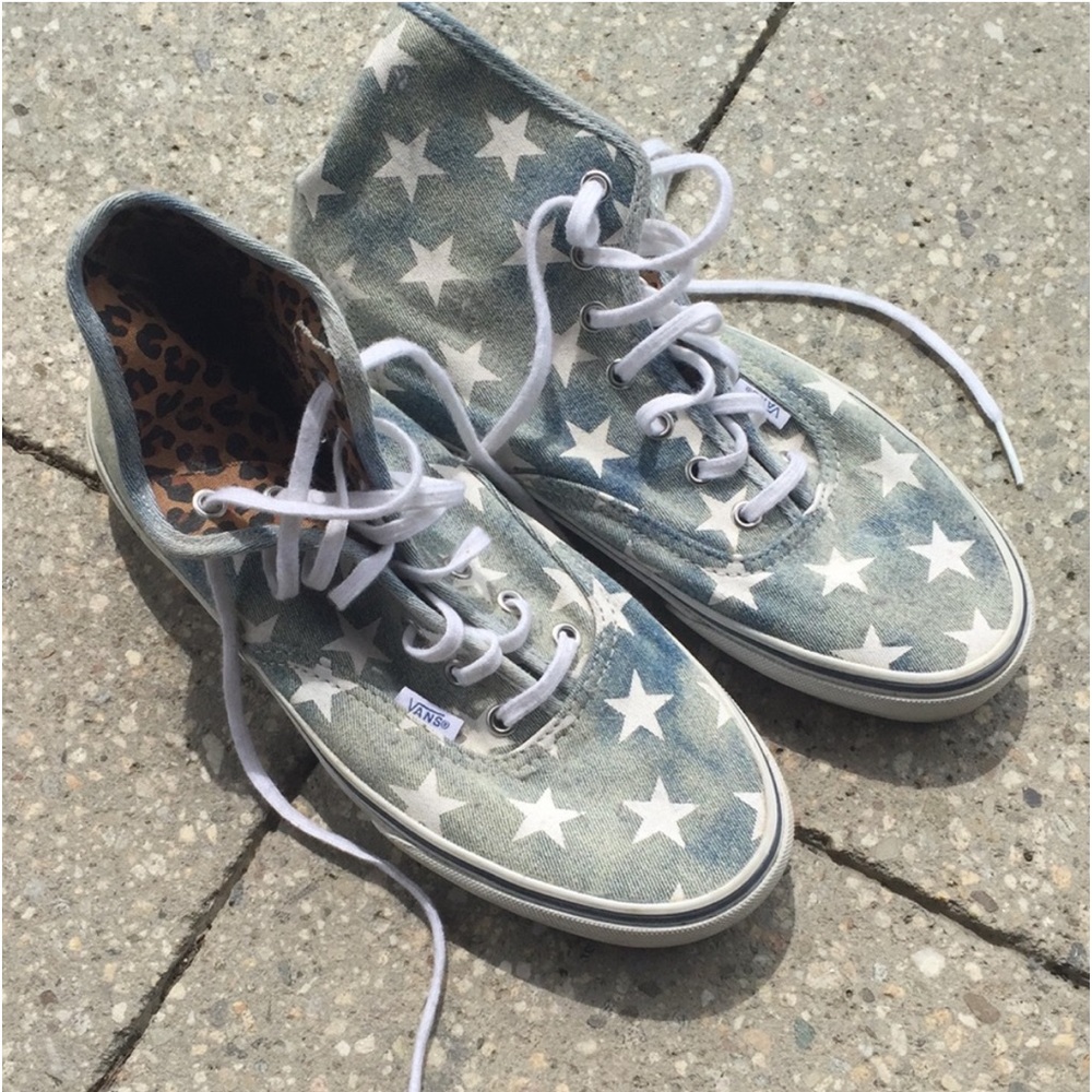 Acid Wash Star and Leopard Print High Tops